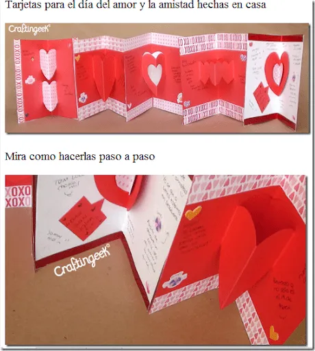 Todo enamorados: Manualidades Tarjetas Pop-up: San Valentín