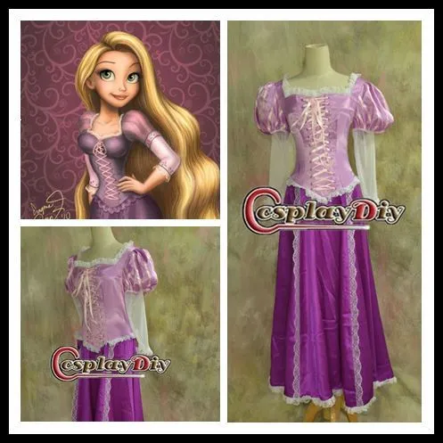 Por encargo hermoso de la princesa Rapunzel Cosplay vestido ...