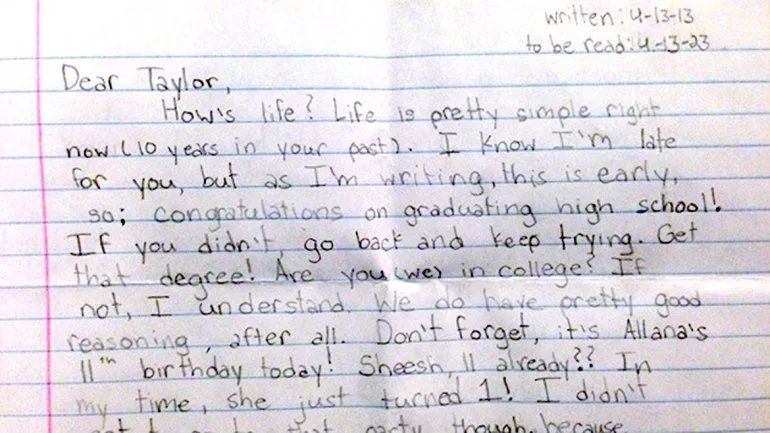 Encontraron una carta de su hija fallecida para que sea leída en ...
