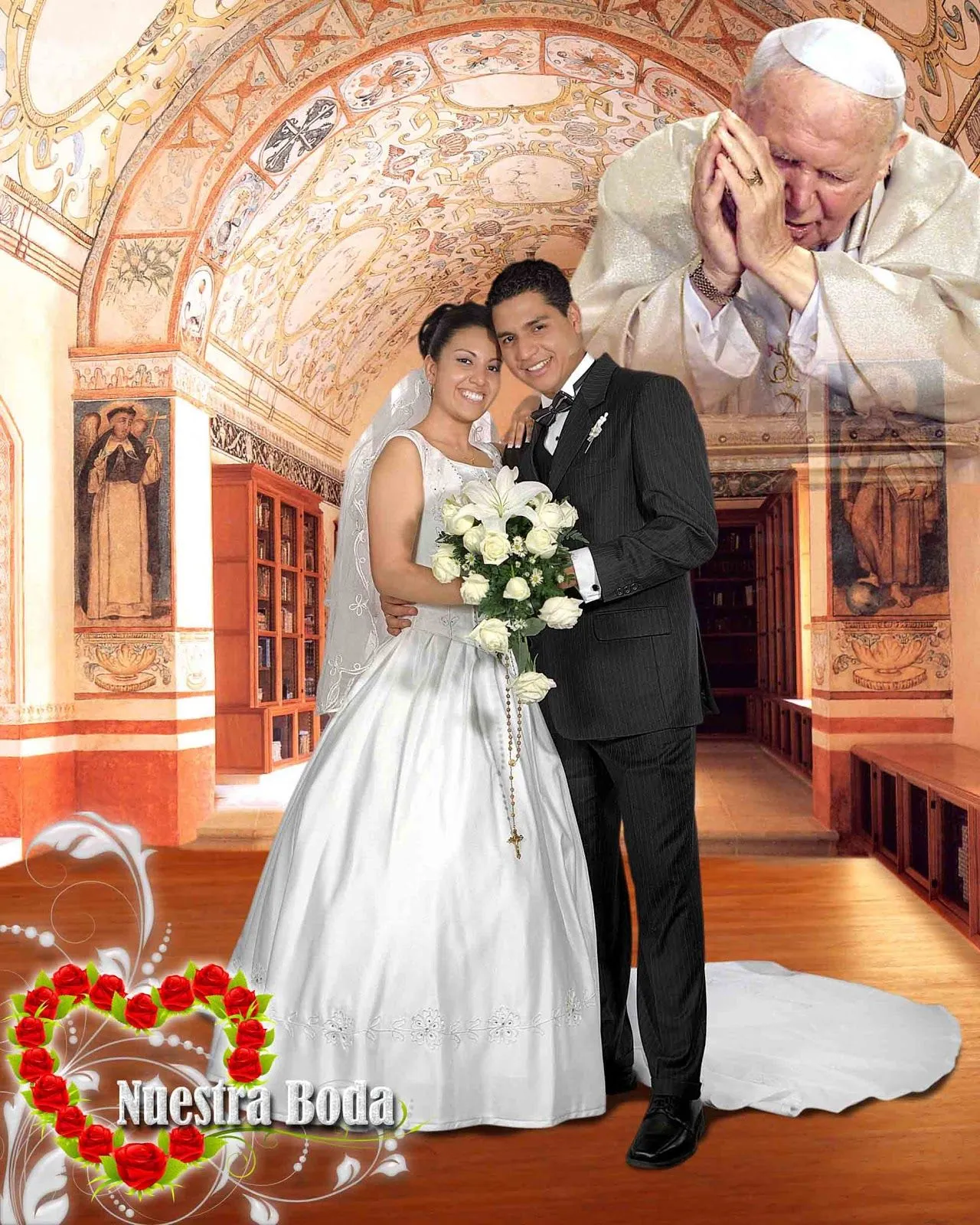 Fondo religioso para boda con corazón de rosas - Plantillas para ... Fondo religioso para boda con corazón de rosas - Plantillas para ...