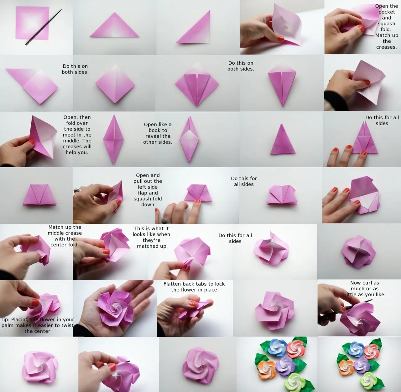 enrHedando: Como hacer Flores de Origami ¡Divinas! Paso a Paso