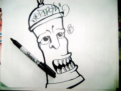 Te enseño a dibujar un aerosol en graffiti (Caracter) - YouTube