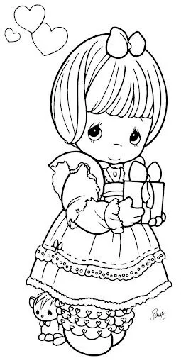 Coloring Pages: girl in love – precious moments coloring pages