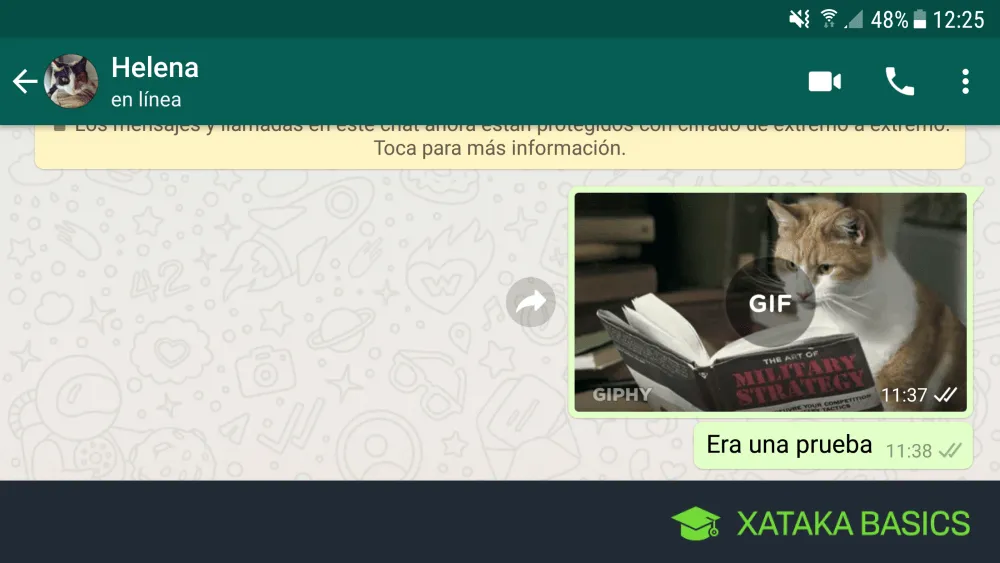Cómo enviar un GIF animado por WhatsApp
