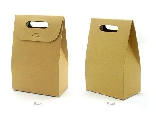 Envío gratis 10 * 15.5 * 6 cm manejar papel kraft cajas de comida ...