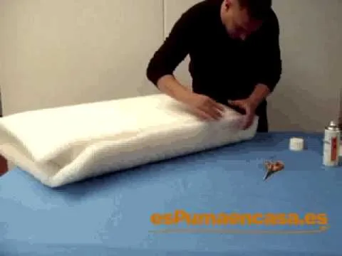 Cómo envolver con fibra un almohadón de sofá o tresillo - YouTube