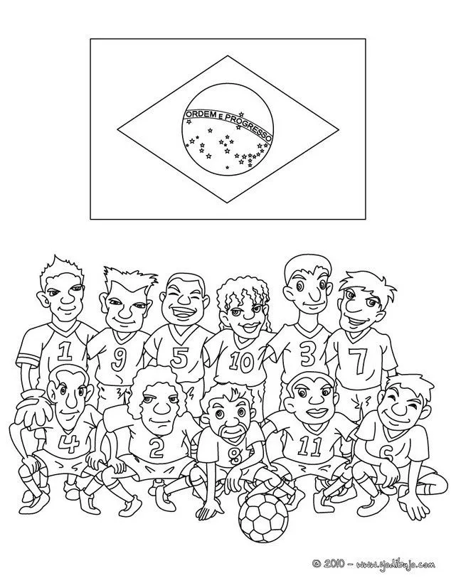 EQUIPOS DE FUTBOL para colorear - EQUIPO BRAZIL EQUIPOS DE FUTBOL para colorear - EQUIPO BRAZIL