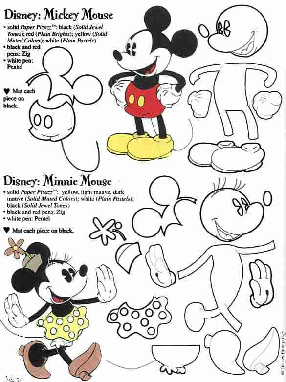 Patron para realizar un Mickey Mouse - Imagui