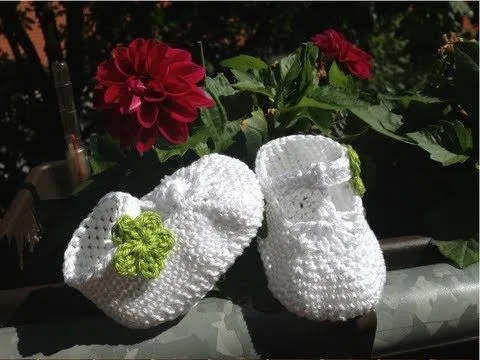 Escarpínes de bebe con correa en crochet - Instrucción zapatitos ...