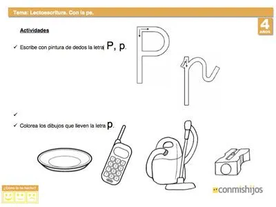Escribir la letra P. Lectoescritura para niños Escribir la letra P. Lectoescritura para niños
