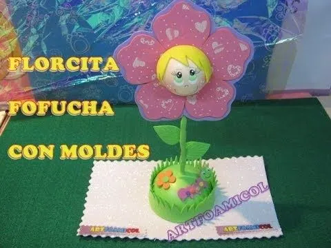 Molde para flor fofucha - Imagui