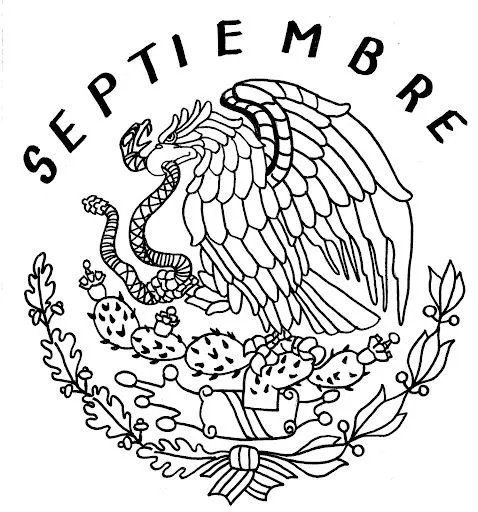 Escudo de Mexico para colorear - Dibujos de Septiembre ~ Dibujos ...