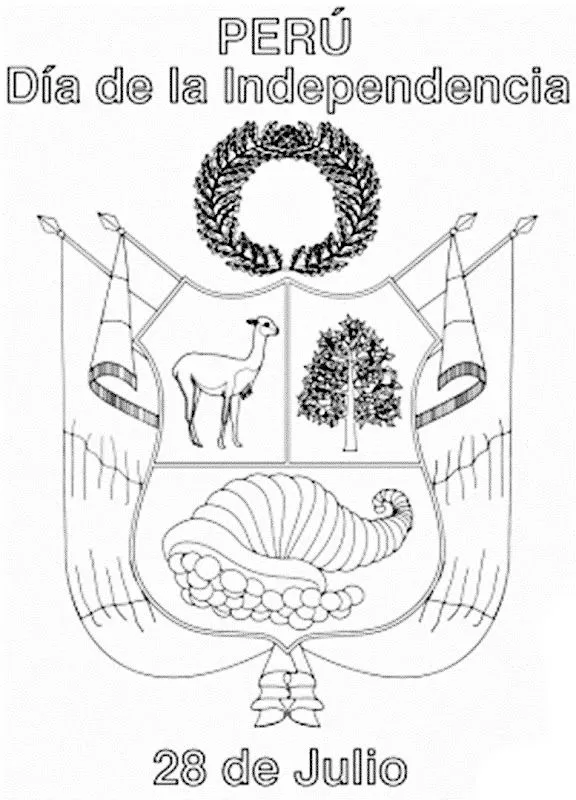 Dibujos del escudo del perú para colorear - Imagui