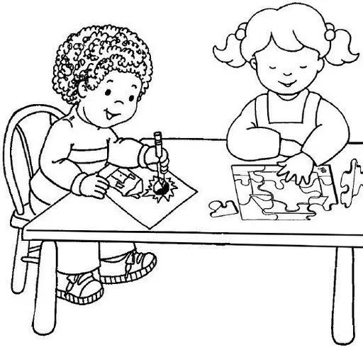 Niños trabajando para colorear - Imagui