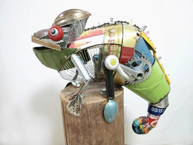 Esculturas de animales hechas de material reciclado | Marcianos
