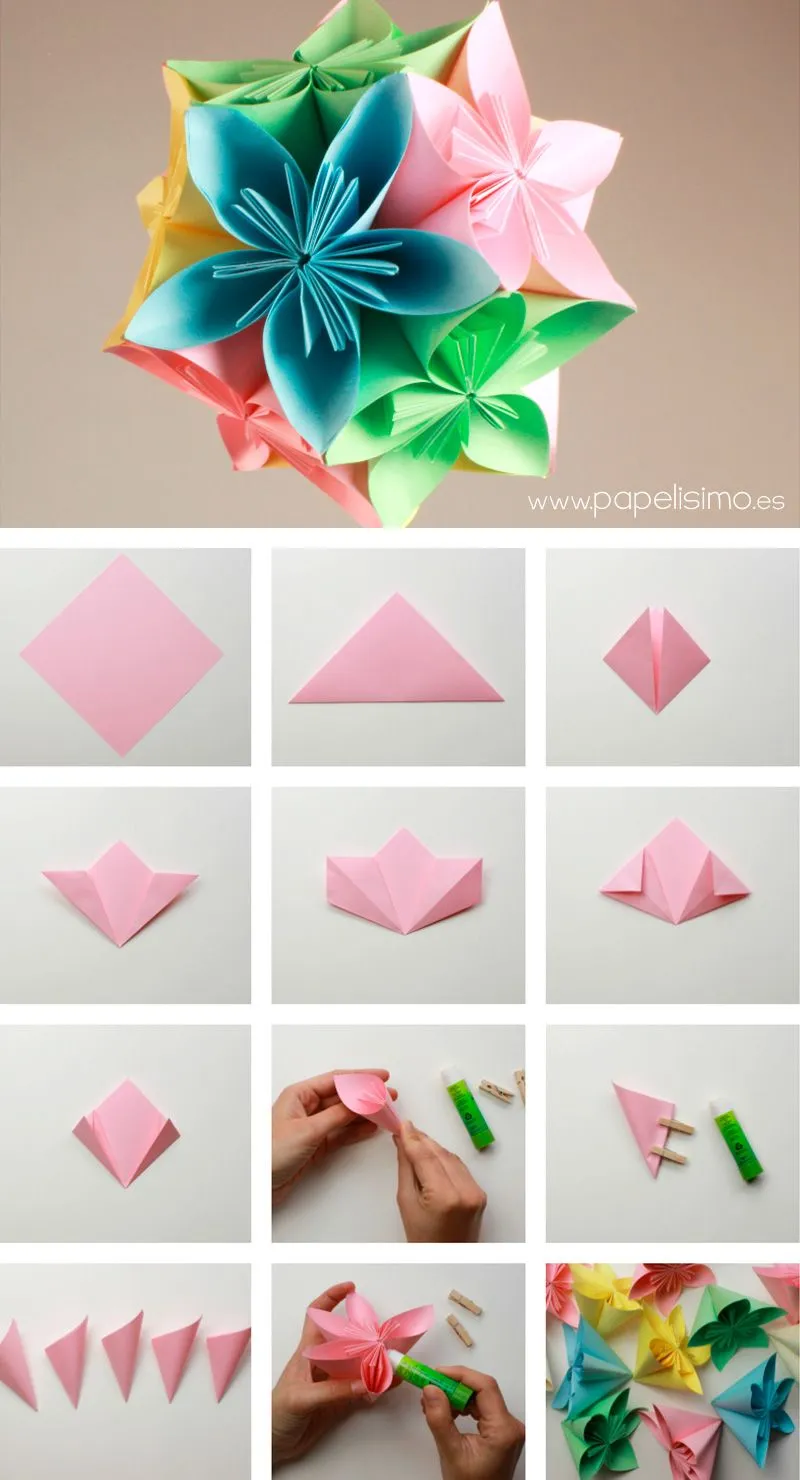 Cómo hacer colgante flores de papel | Papelisimo