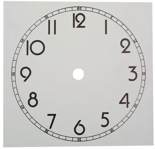 Esfera de reloj, ø 120 mm, (130 x 130 mm), cartón - Opitec
