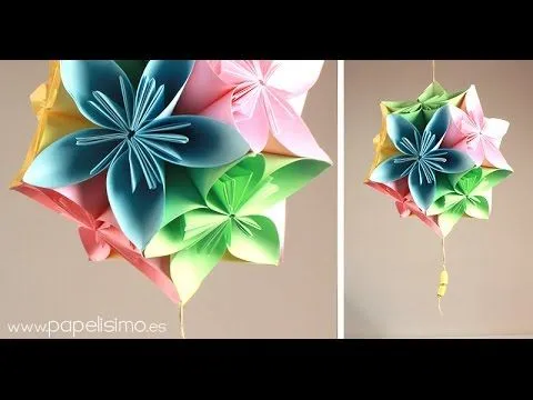Esferas de flores de papel - YouTube