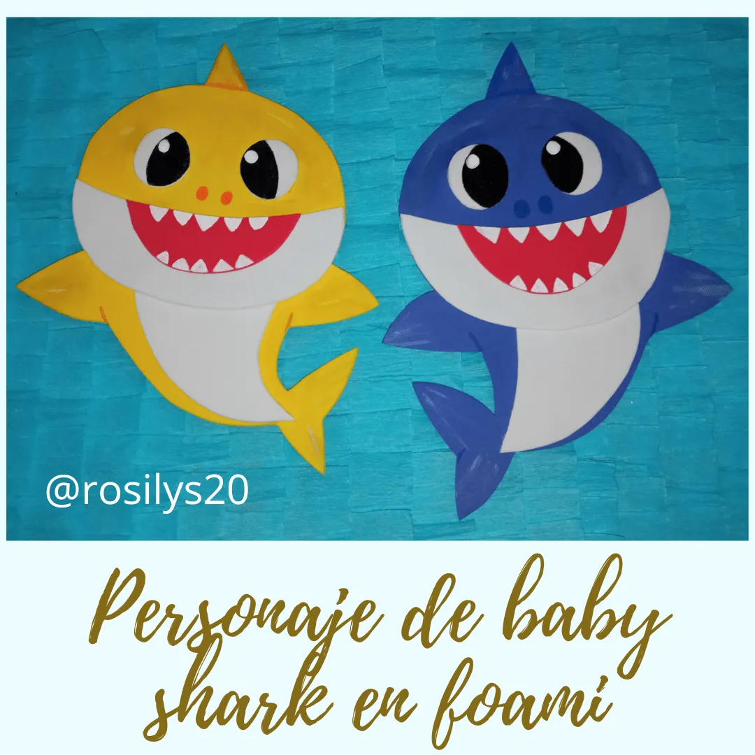 Esp-Eng] Elaboración de los divertidos personajes de baby shark en foami.  by: @rosilys20 | PeakD