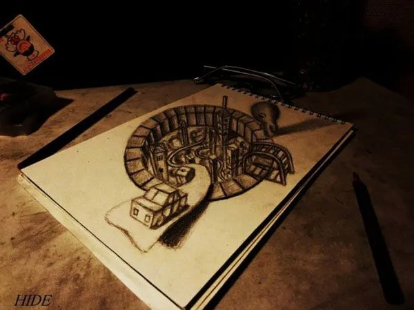 Espectaculares dibujos en 3D a lápiz ~ Gallo Pinto
