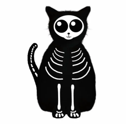 Esqueleto lindo del gato del dibujo animado de Hal Esculturas ...