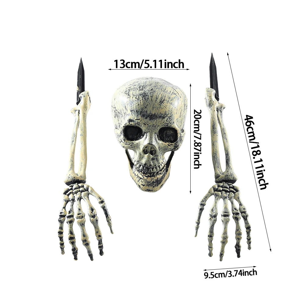 Esqueleto movible de calavera Vintage para Halloween, decoración de huesos  humanos falsos, terrorífico, adorno de jardín para el hogar, fiesta de  terror, fiesta malvada, Supp - AliExpress