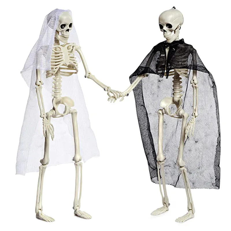 Esqueleto movible de Halloween, huesos falsos de Calavera, fiesta, hogar,  Bar, decoración con articulación movible, adorno de accesorios de terror  embrujado de cuerpo completo - AliExpress
