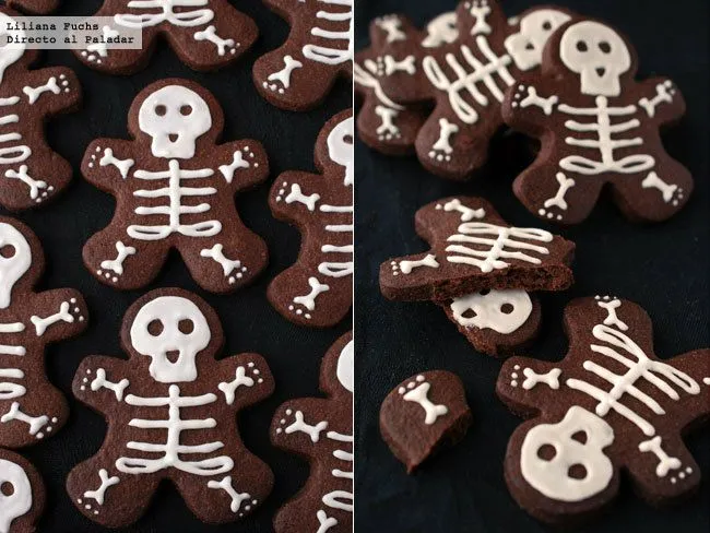 Esqueletos de chocolate. Receta de galletas para Halloween