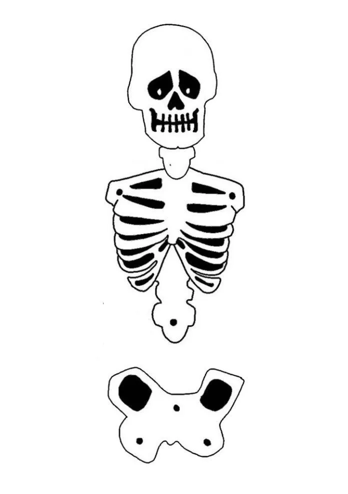 Esqueletos recortables | Esqueleto para armar, Esqueleto, Como hacer  manualidades