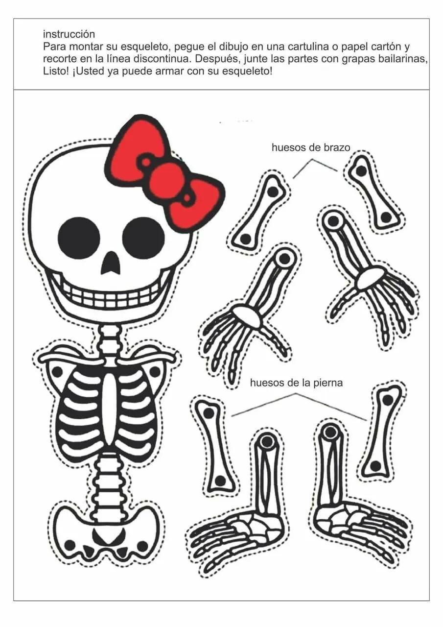 Esqueletos recortables | Halloween hecho en casa, Cosas de halloween,  Manualidades halloween