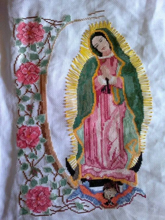 Bordados en punto de cruz de la Virgen de Guadalupe - Imagui