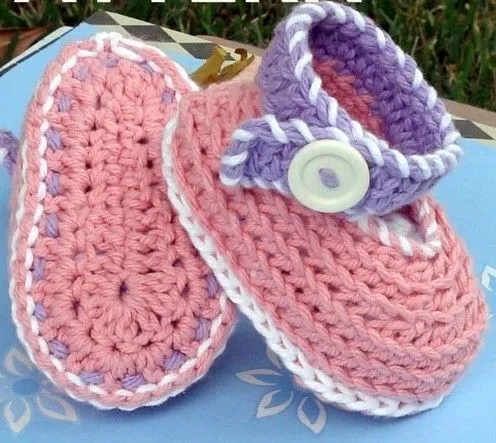 Zapatitos de bebé tejidos a crochet con patron - Imagui