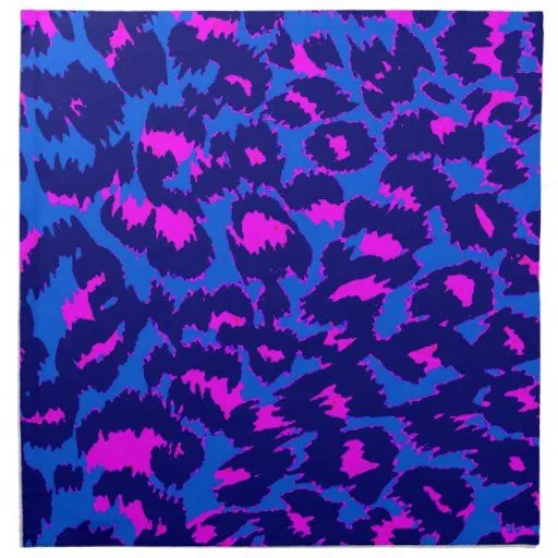 Estampado leopardo azul y rosado servilleta imprimida | Zazzle