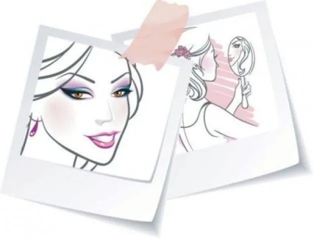 Cara de la mujer en el dibujo estética espejo | Descargar Vectores ...