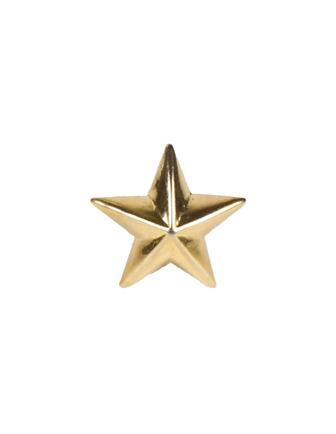 Estrella 5 Puntas de metal con baño dorado y pestañas de sujeción
