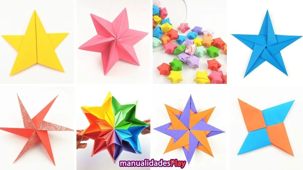 Cómo hacer Estrellas de papel (8 ideas paso a paso) - Manualidades Play