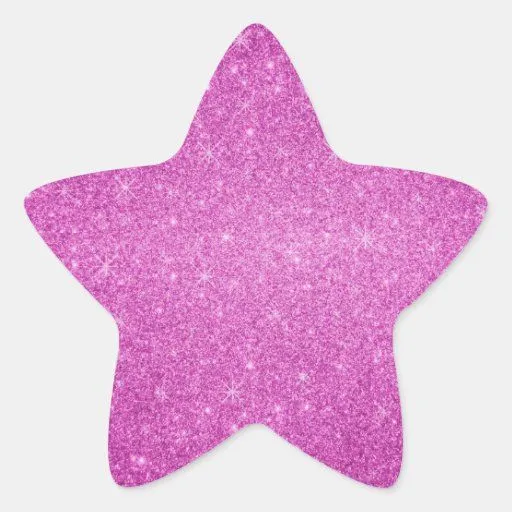 Estrellas rosadas del brillo pegatina en forma de estrella | Zazzle