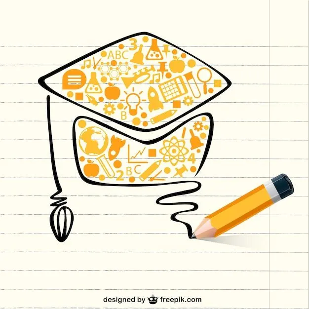 Estudiante graduado con tapa de graduación, toga y corbata ...