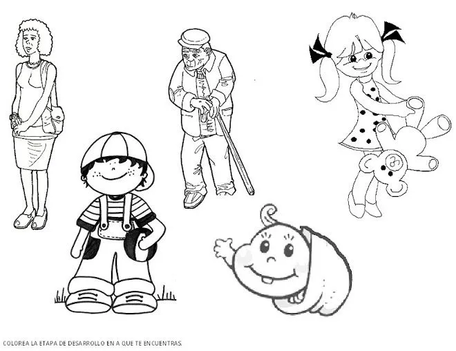 Dibujos para colorear desarrollo niño y sus diferentes etapas - Imagui