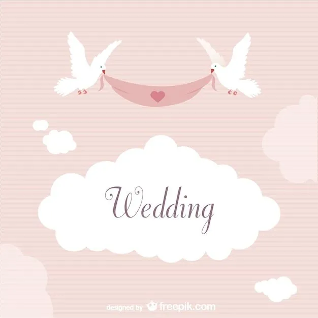 Etiqueta de boda con palomas | Descargar Vectores gratis