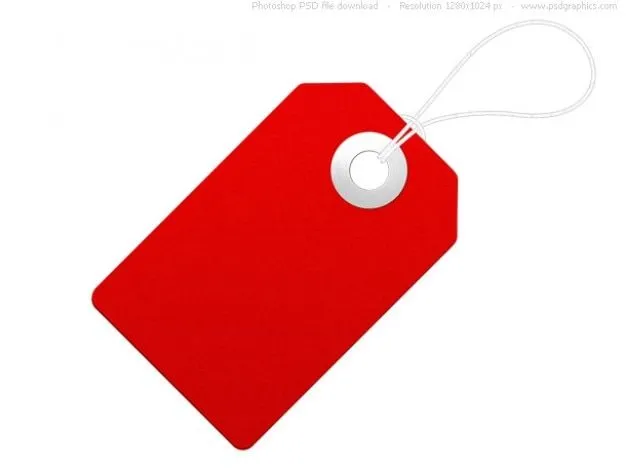 Etiqueta de papel en blanco, rojo precio | Descargar PSD gratis