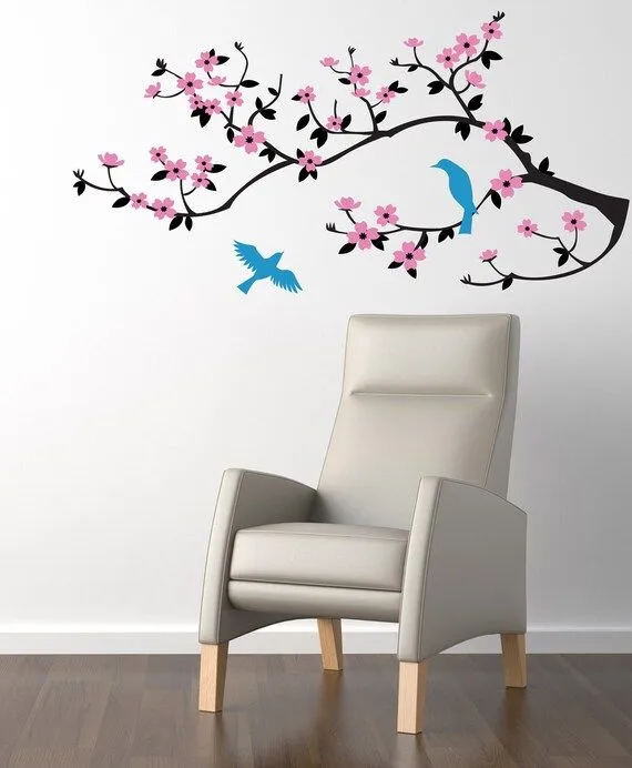Etiqueta de la pared rama de flor de cerezo. Wall por CherryWalls