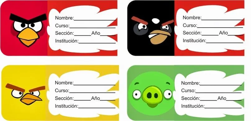 Etiquetas de Angry Birds para imprimir - Imagui