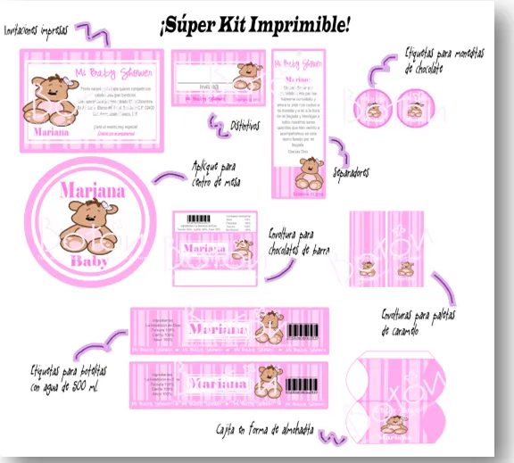 Kit de etiquetas para baby shower gratis - Imagui