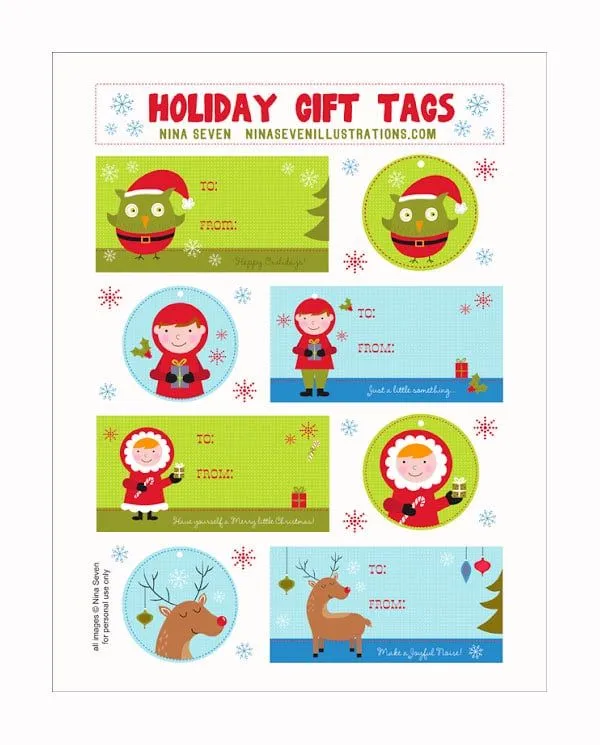 5 etiquetas navideñas de regalo ¡para imprimir gratis!