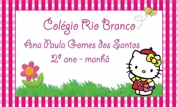 Etiquetas de Hello Kitty para imprimir gratis - Imagui