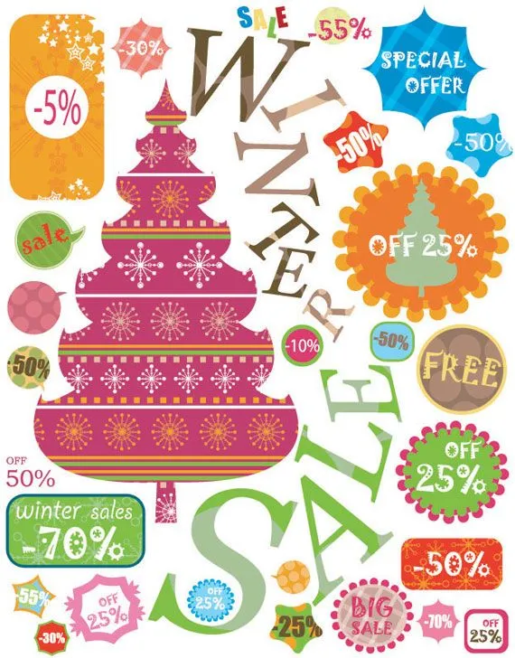 Etiquetas de Navidad vectorizadas estilo vintage | Kabytes Etiquetas de Navidad vectorizadas estilo vintage | Kabytes