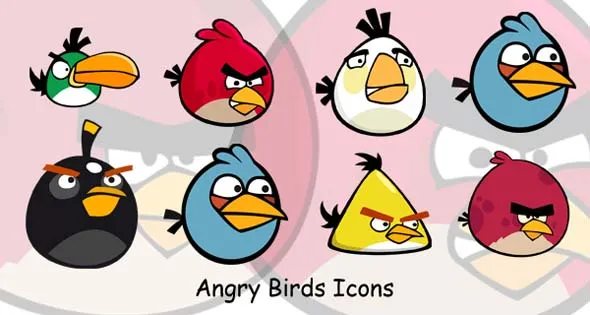Iconos vectorizados de Angry Birds – Puerto Pixel | Recursos de Diseño