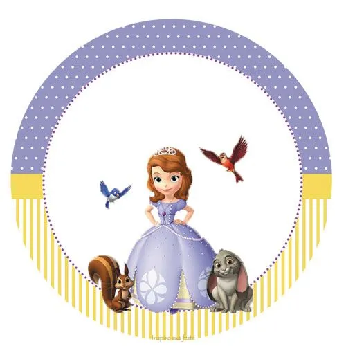 Etiquetas redondas de Princesita Sofia | Princesas Disney