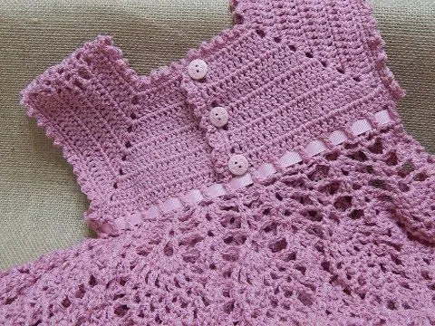 Vestido a crochet para bebé 3 meses - Imagui